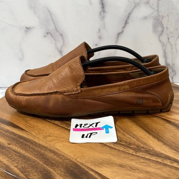 Born Mens Allan Brown Leather Opanka Hand Crafted Slip On Driving Loafer Sz 13 - Picture 1 of 11